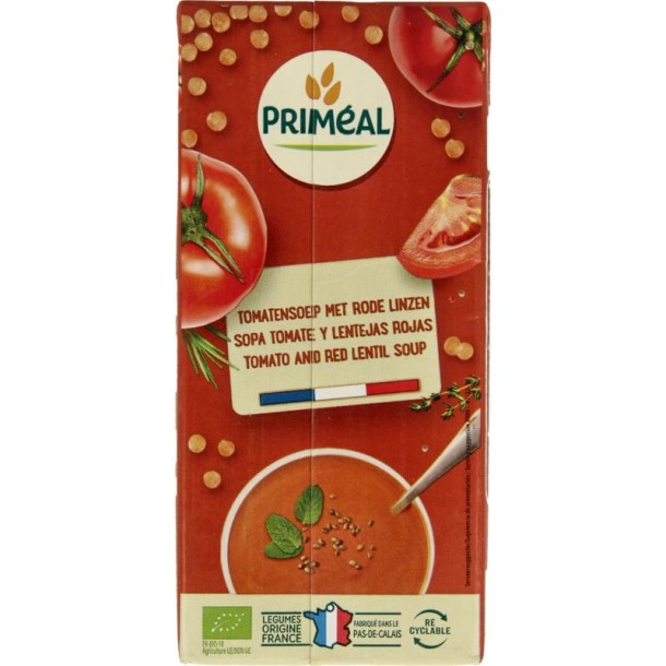 Primeal Soep tomaat rode linzen bio (330 Milliliter)