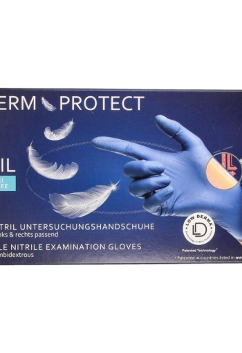 Epidermprotect Nitriel onderzoekhandschoen poedervrij M blauw (100 Stuks)