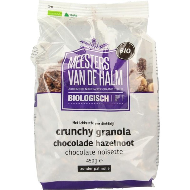De Halm Granola choco/hazelnoot bio (450 Gram)