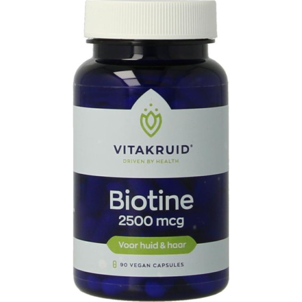 Vitakruid Biotine 2500 mcg voor Huid, Haar & Nagels (90 Vegetarische capsules)