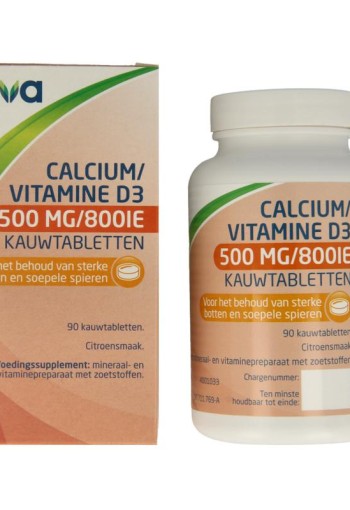 Teva Calcium / vitamine D 500mg / 800IE (90 Kauwtabletten)