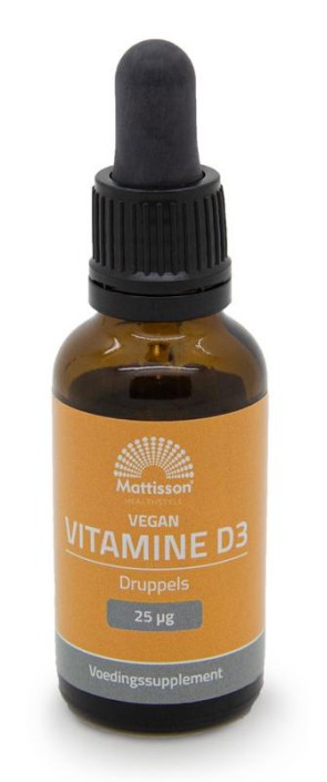 Mattisson Vitamine D3 25mcg vegan druppels (25 Milliliter)
