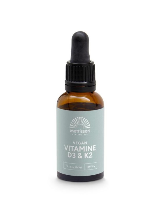 Mattisson Vitamine D3/K2 75mcg/36mcg vegan druppels (25 Milliliter)