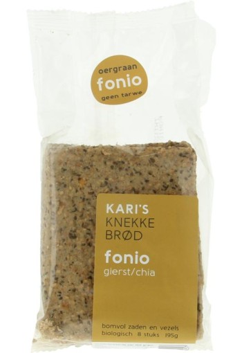 Kari's Crackers Knekkebrod fonio gierst/chia bio (195 Gram)