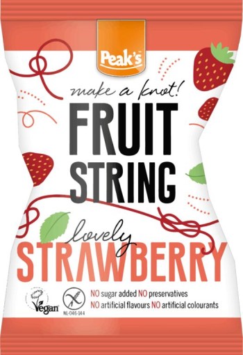 Peak's Fruit string aardbei glutenvrij (14 Gram)
