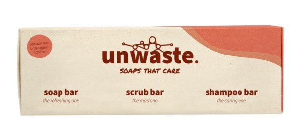 Unwaste Giftset orange soap scrub shampoo (1 Stuks)