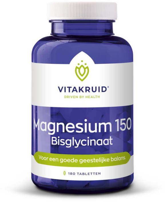 Vitakruid Magnesium 150 Bisglycinaat met 200mg L-Taurine (180 Tabletten)