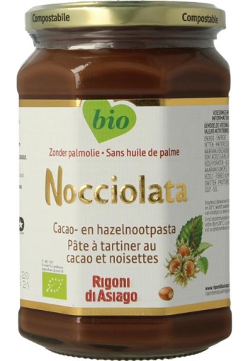 Nocciolata Chocolade hazelnootpasta bio (650 Gram)
