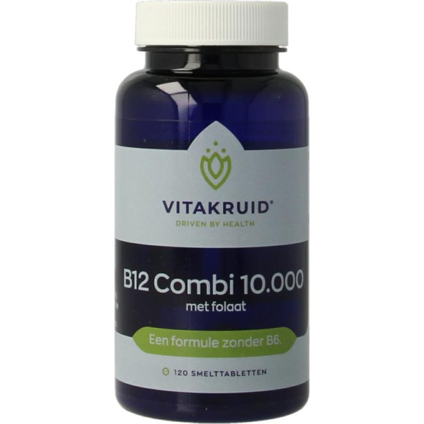 Vitakruid B12 Combi 10.000 met Actief Folaat (120 Smelttabletten)