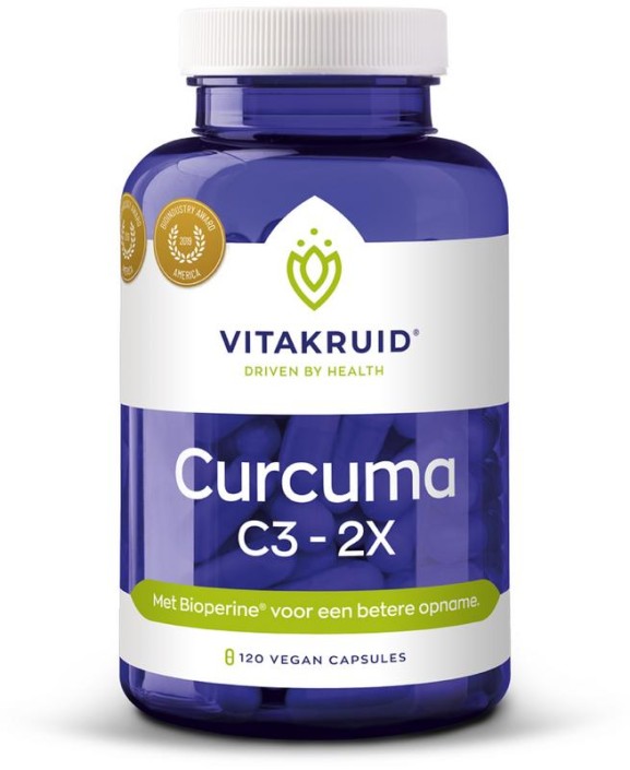 Vitakruid Curcuma C3-2X (95% curcuminoiden) met Bioperine (120 Vegetarische capsules)