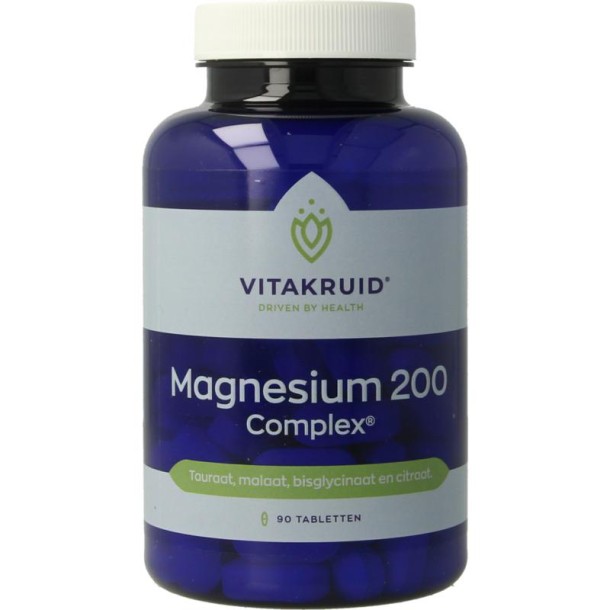 Vitakruid Magnesium 200 Complex Tauraat Malaat Bisglycinaat (90 Tabletten)