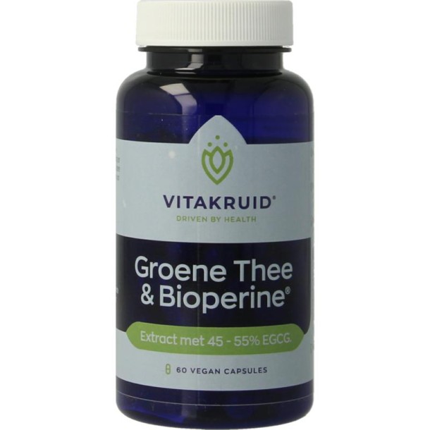 Vitakruid Groene Thee & Bioperine >50% EGCG >80% catechines (60 Vegetarische capsules)
