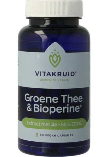 Vitakruid Groene Thee & Bioperine >50% EGCG >80% catechines (60 Vegetarische capsules)