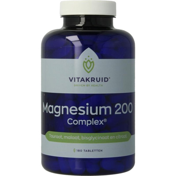 Vitakruid Magnesium 200 Complex Tauraat Malaat Bisglycinaat (180 Tabletten)