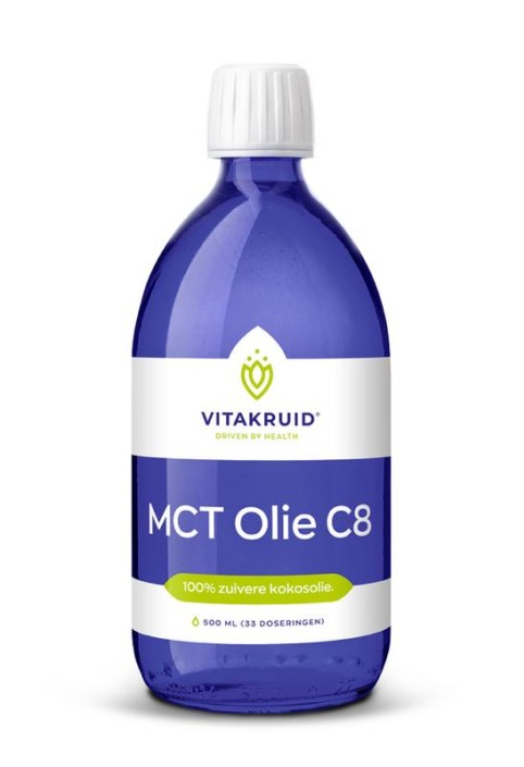 Vitakruid MCT Olie C8 100% zuivere & duurzame kokosolie (500 Milliliter)