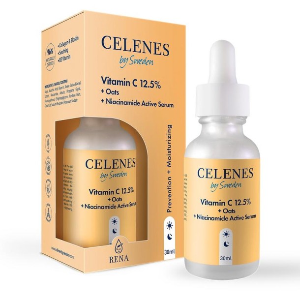 Celenes Active serum vitamin C 12,5% + oats + niacinamide (30 Milliliter)