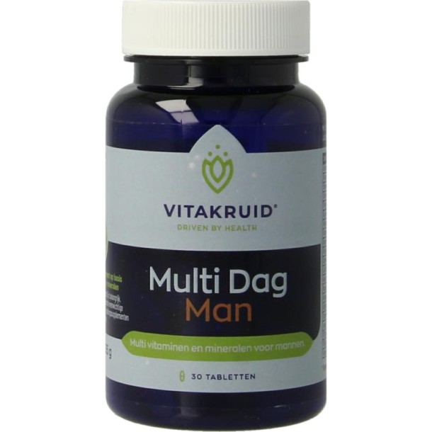 Vitakruid Multi Dag Man 100% Vegan (30 Tabletten)