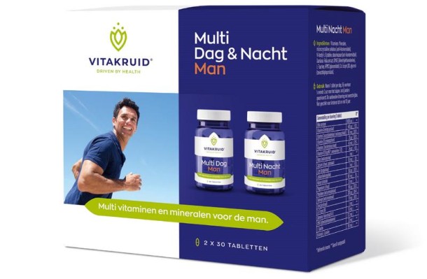 Vitakruid Multi dag & nacht man 2 x 30 tabletten (60 Tabletten)