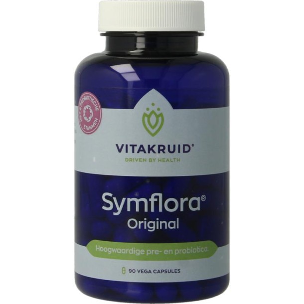 Vitakruid Symflora Original Pre- en Probiotica 8 stammen (90 Vegetarische capsules)