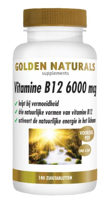 Golden Naturals Vitamine B12 6000mcg (180 Zuigtabletten)