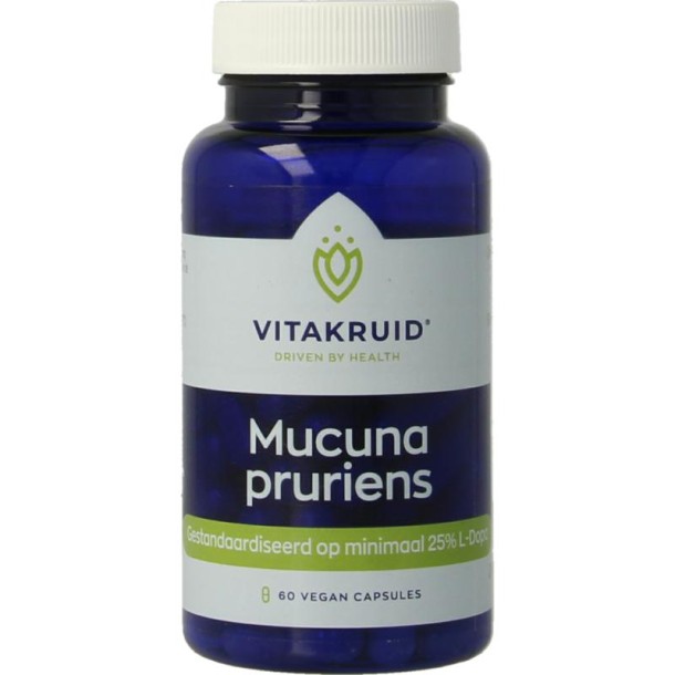 Vitakruid Mucuna pruriens 400mg minimaal 25% L-Dopa (60 Vegetarische capsules)