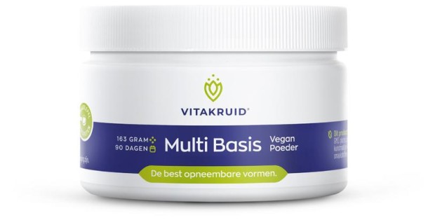 Vitakruid Multi Basis Vegan poeder met natuurlijke vormen (163 Gram)