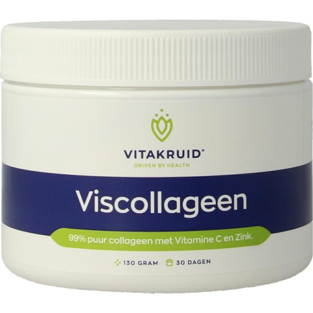 Vitakruid Viscollageen 99% puur collageen vitamine C & zink (130 Gram)