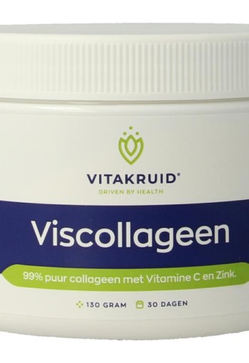 Vitakruid Viscollageen 99% puur collageen vitamine C & zink (130 Gram)