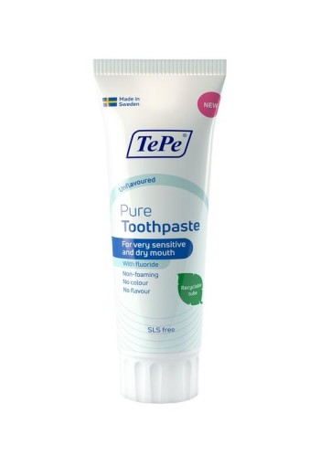 Tepe Pure tandpasta dry mouth no flavour (75 Milliliter)