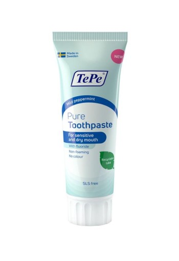 Tepe Pure tandpasta sensitive peppermint (75 Milliliter)