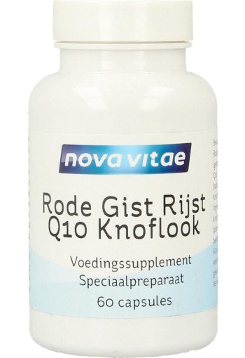 Nova Vitae Rode gist rijst+ Q10 + knoflook (60 Vegetarische capsules)