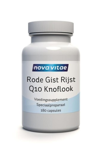 Nova Vitae Rode gist rijst + Q10 + knoflook (180 Vegetarische capsules)