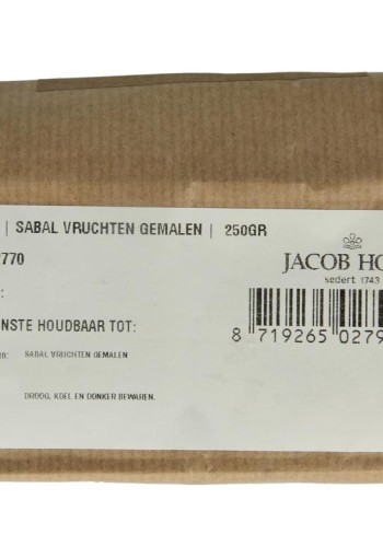 Jacob Hooy Sabal vruchten/zaagpalmbessen gemalen (250 Gram)