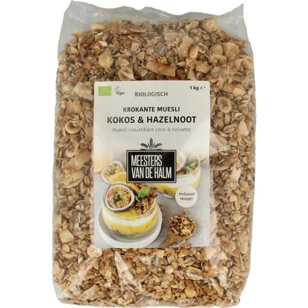 De Halm Muesli krokant kokos en hazelnoten bio (1 Kilogram)