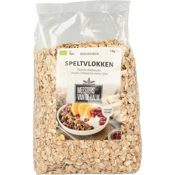 De Halm Speltvlokken bio (1 Kilogram)