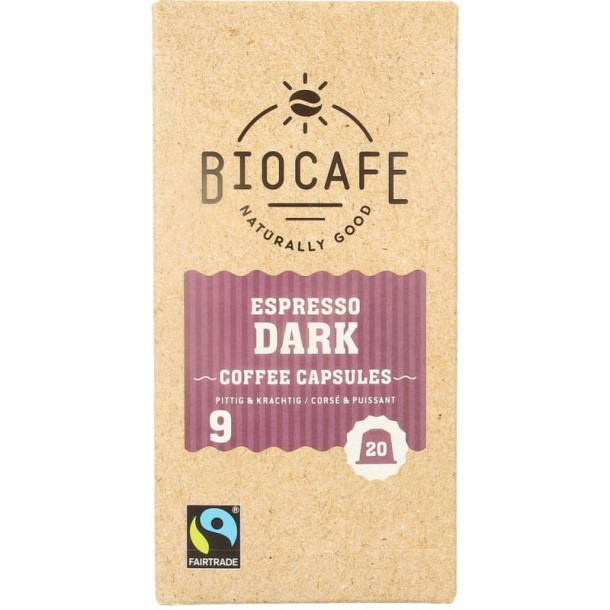 Biocafe Espresso capsules bio (20 Stuks)