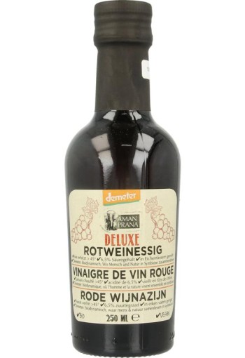 Amanprana Deluxe rode wijnazijn bio (250 Milliliter)