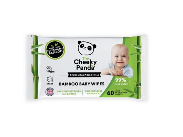 The Cheeky Panda Bamboe bio-afbreekbare babydoekjes (60 Stuks)