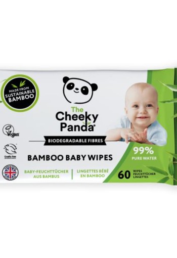 The Cheeky Panda Bamboe bio-afbreekbare babydoekjes (64 Stuks)