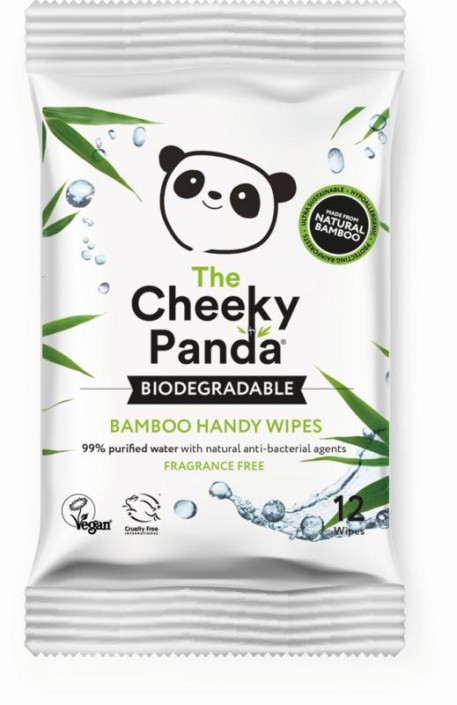 The Cheeky Panda Bamboe bio-afbreekbare vochtige doekjes (12 Stuks)