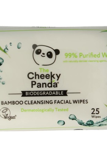 The Cheeky Panda Bamboe gezichtsreinigingsdoekjes parfumvrij (25 Stuks)