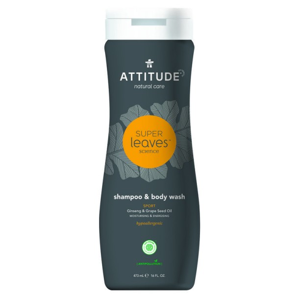 Attitude Shampoo & bad 2 in 1 super leaves sports (473 Milliliter)