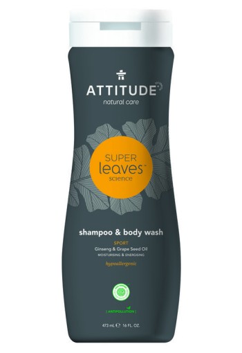 Attitude Shampoo & bad 2 in 1 super leaves sports (473 Milliliter)