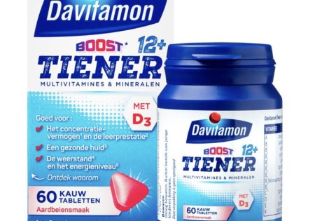 Davitamon Multi Boost 12+ Kauwvitamines Aardbei 60tb 