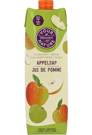 Your Organic Nat Appelsap vers geperst bio (1 Liter)
