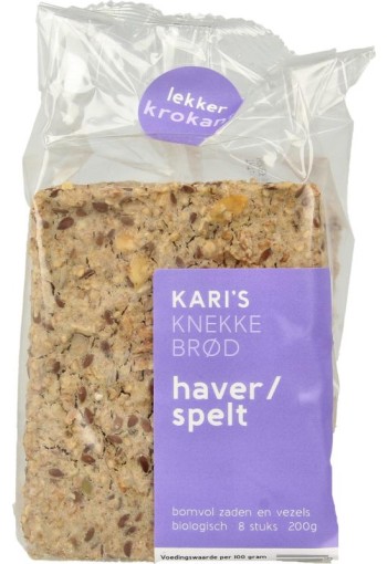 Kari's Crackers Knekkebrod haver/spelt bio (200 Gram)
