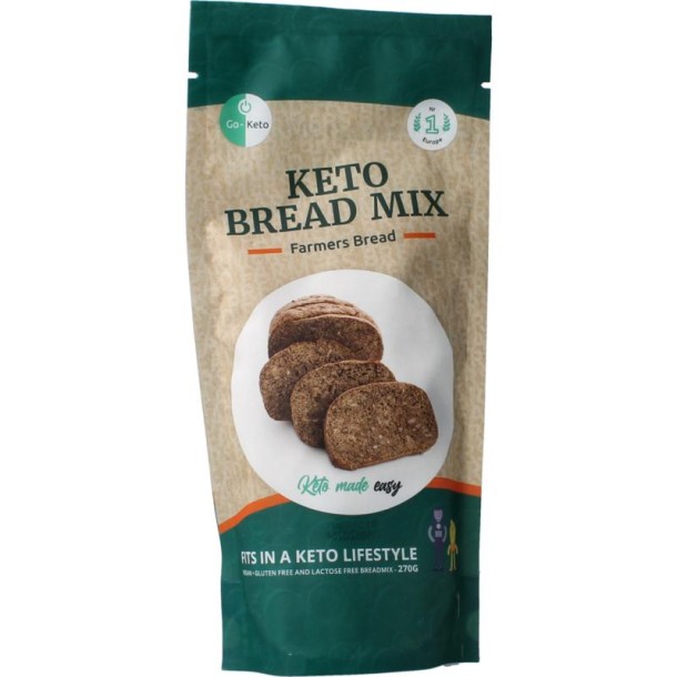 Go-Keto Brood bak mix boeren brood keto koolhydraatarm (270 Gram)