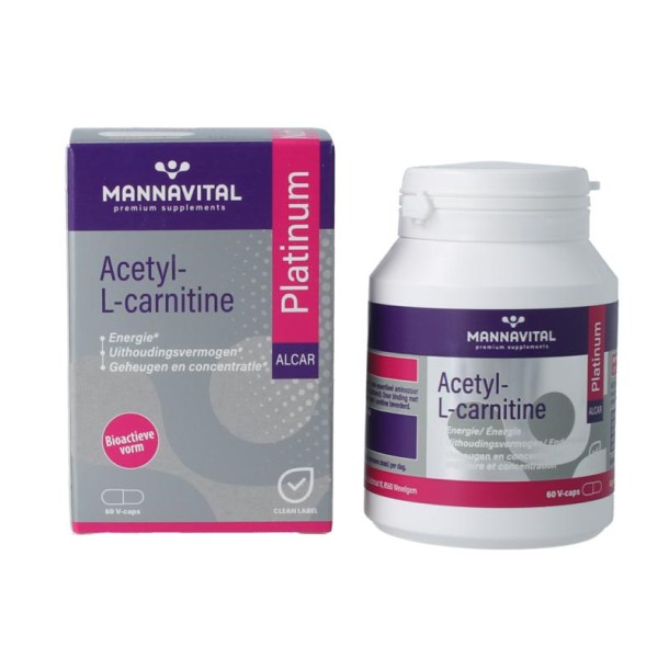 Mannavital Acetyl-L-Carnitine platinum (60 Vegetarische capsules)