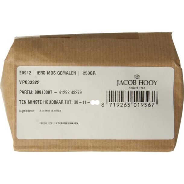 Jacob Hooy Iers mos gemalen (250 Gram)