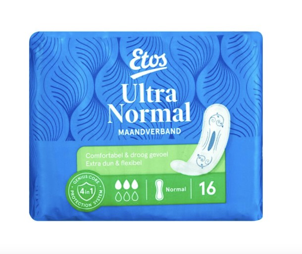 Etos Ul­tra nor­maal maand­ver­band 16 stuks